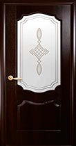 Межкомнатная дверь Вензель каштан, прозрачный рисунок