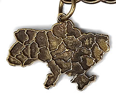 Брелок бронзовый карта украина