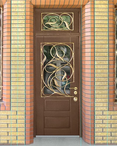 Эксклюзивные двери со стеклопакетом и ковкой