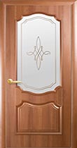 Межкомнатная дверь Рока золотая ольха, прозрачный рисунок