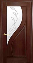 Межкомнатная дверь Прима каштан, прозрачный рисунок