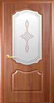 Межкомнатная дверь Вензель золотая ольха, прозрачный рисунок
