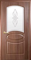 Межкомнатная дверь Овал золотая ольха, прозрачный рисунок
