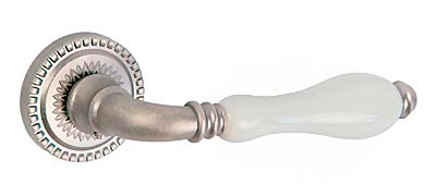 Дверна ручка rich art 301 r15 as c античне срібло кераміка одеса